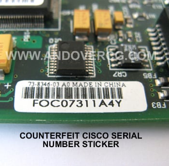 Fake Cisco WIC-1DSU-T1-V2 Serial number sticker Example