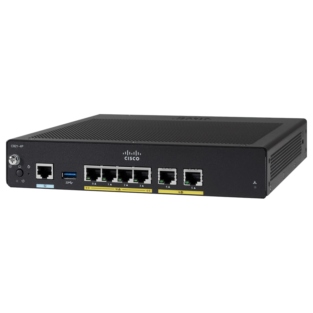 【CCNA、CCNP】1台Cisco C921J-4P Cisco C921J-4P Security Router 1GE WAN 4GE LAN External PSU