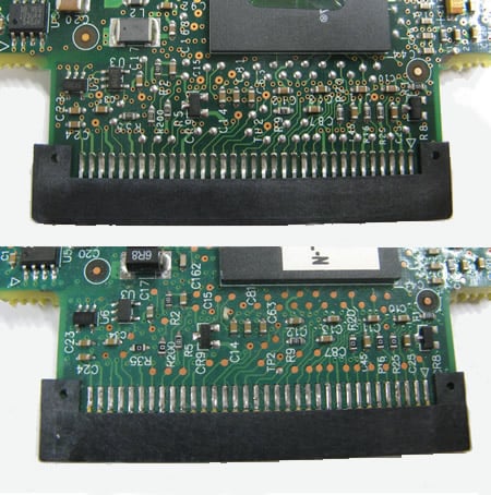 Counterfeit - Real - copper points on WIC-1ADSL Comparison